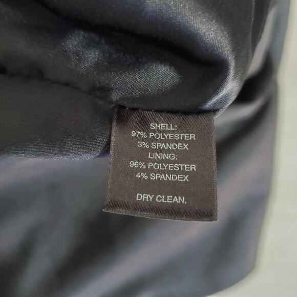 WHBM | Satin Sheen Asymmetrical Layered Strapless Side Flare Pencil Dress - Picture 7 of 7